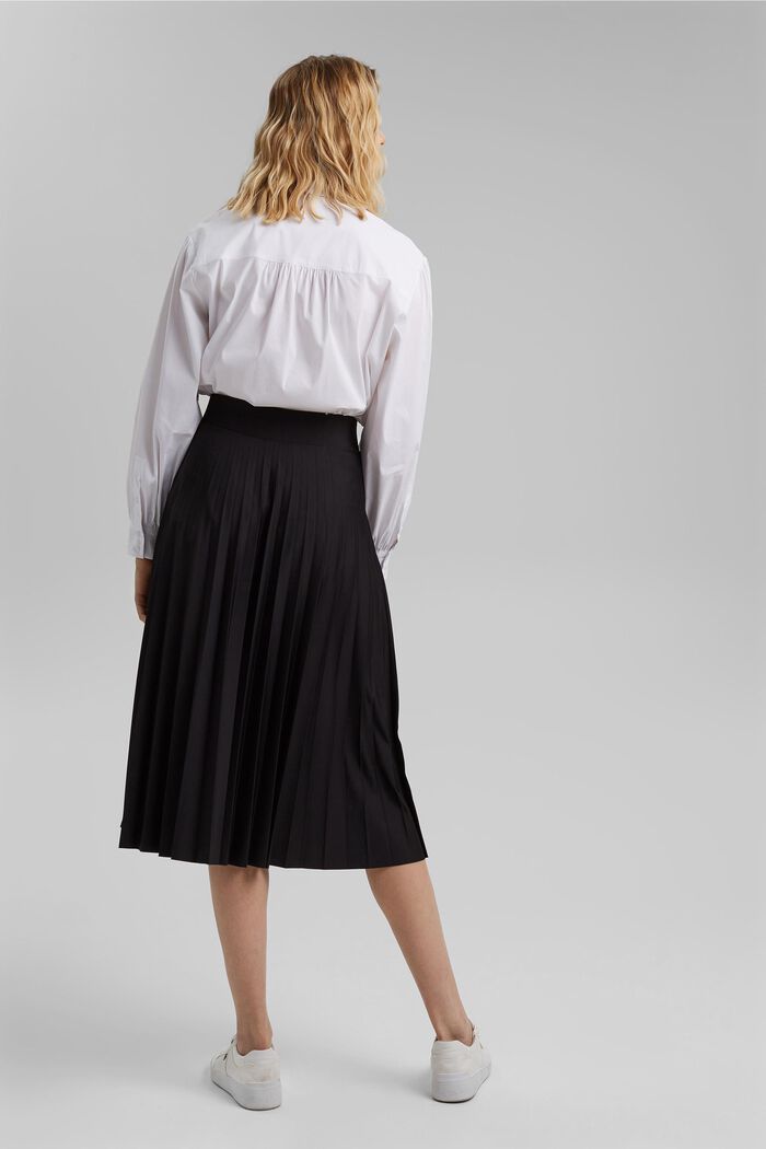 Z recyklovaného materiálu: plisovaná sukně s elastickým pasem, BLACK, detail image number 3