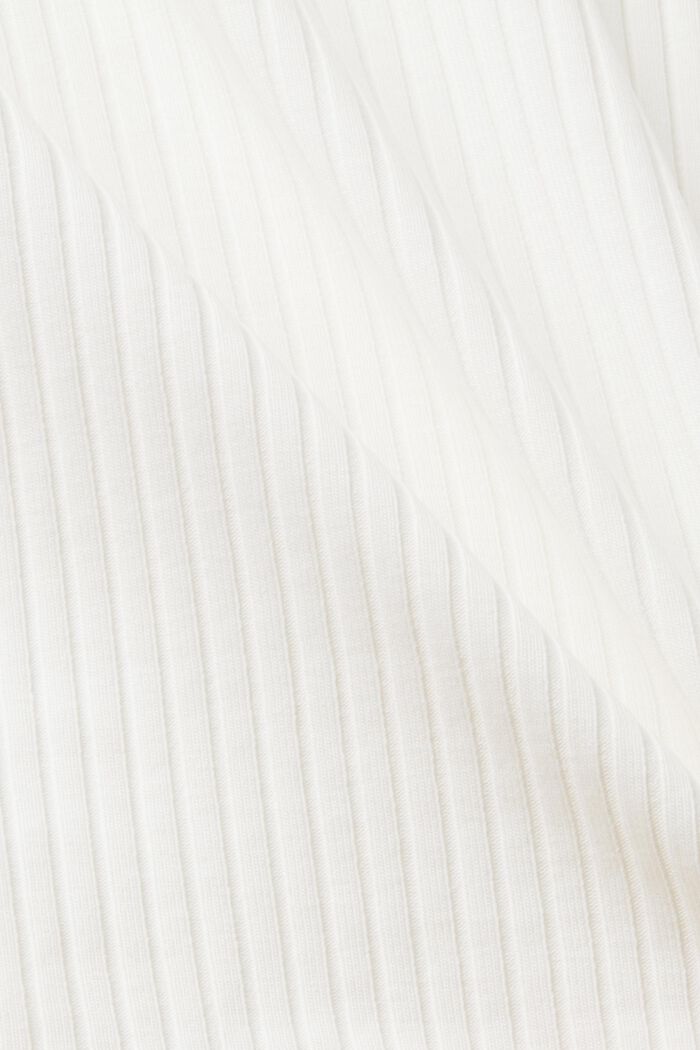 Žebrové tričko s nařaseným lemem, OFF WHITE, detail image number 4