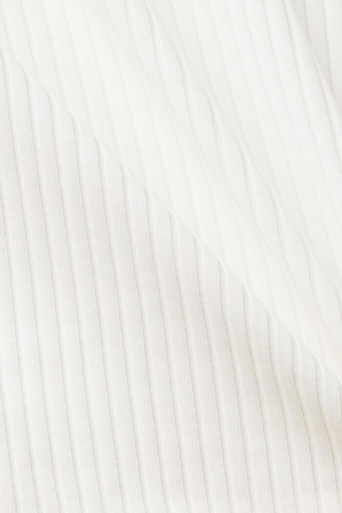 Žebrové tričko s nařaseným lemem, OFF WHITE, detail image number 4