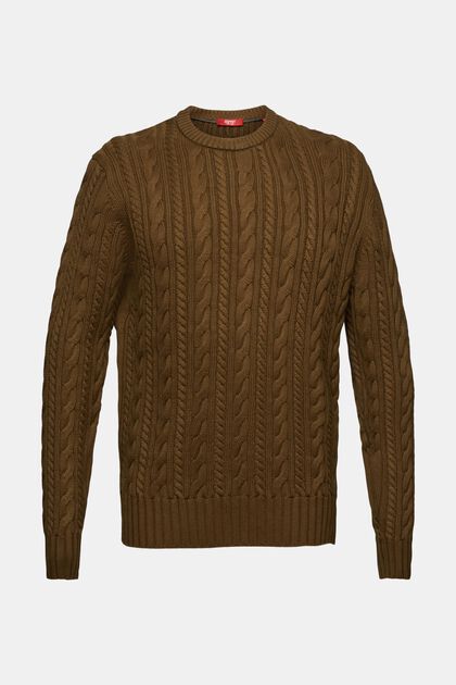 Bavlněný pulovr z copánkové pleteniny