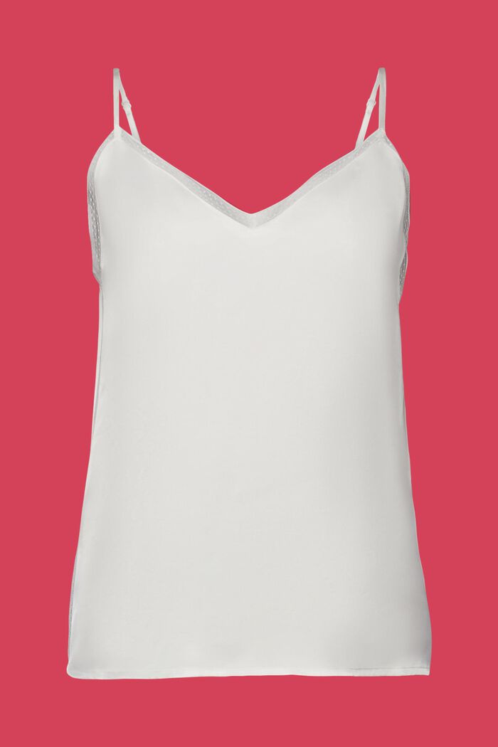 Saténová košilka, krajkový lem, LENZING™ ECOVERO™, OFF WHITE, detail image number 6