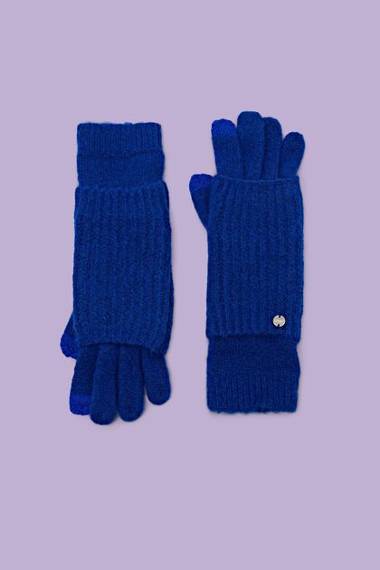 Pletené rukavice 2 v 1