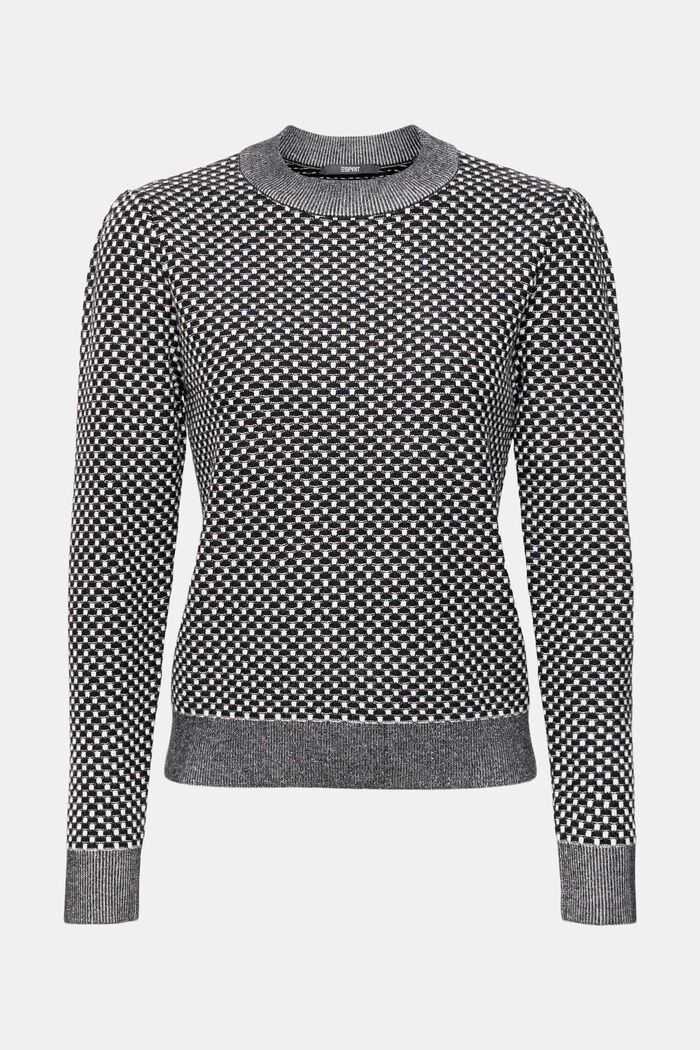 Dvoubarevný pletený pulovr, LENZING™ ECOVERO™, BLACK, detail image number 6