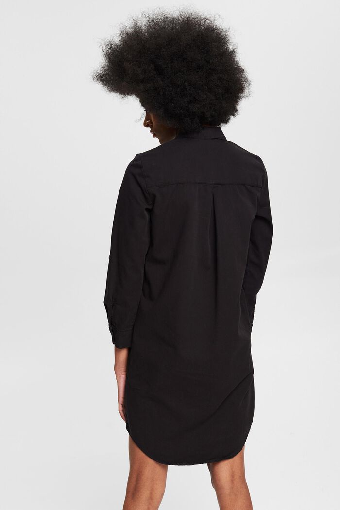 Plátěné šaty ze 100% pima bavlny, BLACK, detail image number 3