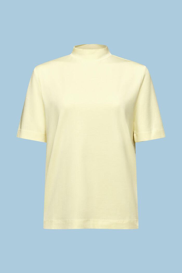 Žerzejové tričko s krátkým rolákovým límcem, LIME YELLOW, detail image number 6