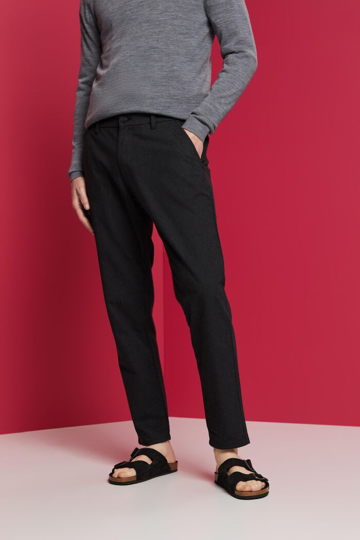 Chino kalhoty, počesaná tkanina, ANTHRACITE, detail image number 0