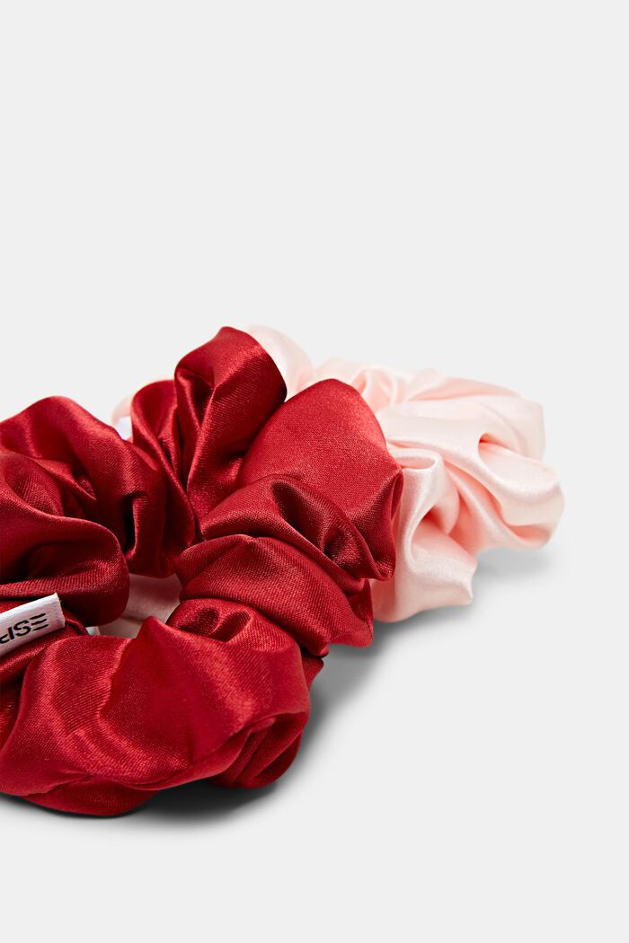 Scrunchies gumičky do vlasů, 2 v balení, DARK RED, detail image number 1
