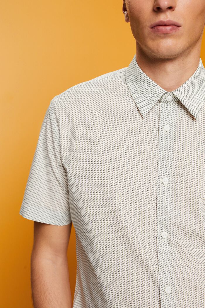 Vzorovaná košile s krátkým rukávem, 100% bavlna, LIGHT KHAKI, detail image number 2