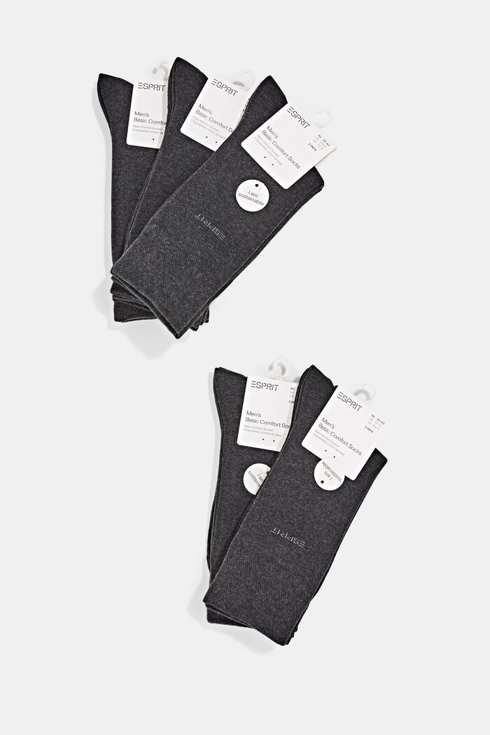 Ponožky ze směsi s bio bavlnou, 10 párů v balení, ANTHRACITE MELANGE, detail image number 0