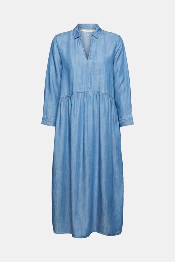 Z materiálu TENCEL™: Midi šaty ve vzhledu denimu, BLUE MEDIUM WASHED, detail image number 6