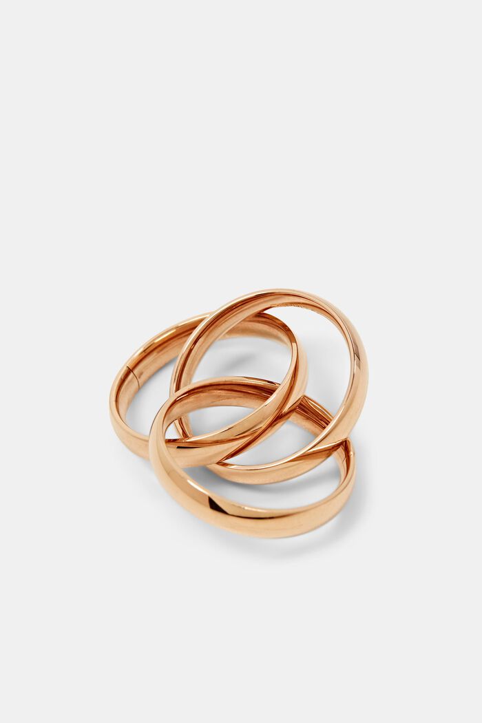 Prsten trio z nerezové oceli, růžové zlato, ROSEGOLD, detail image number 1