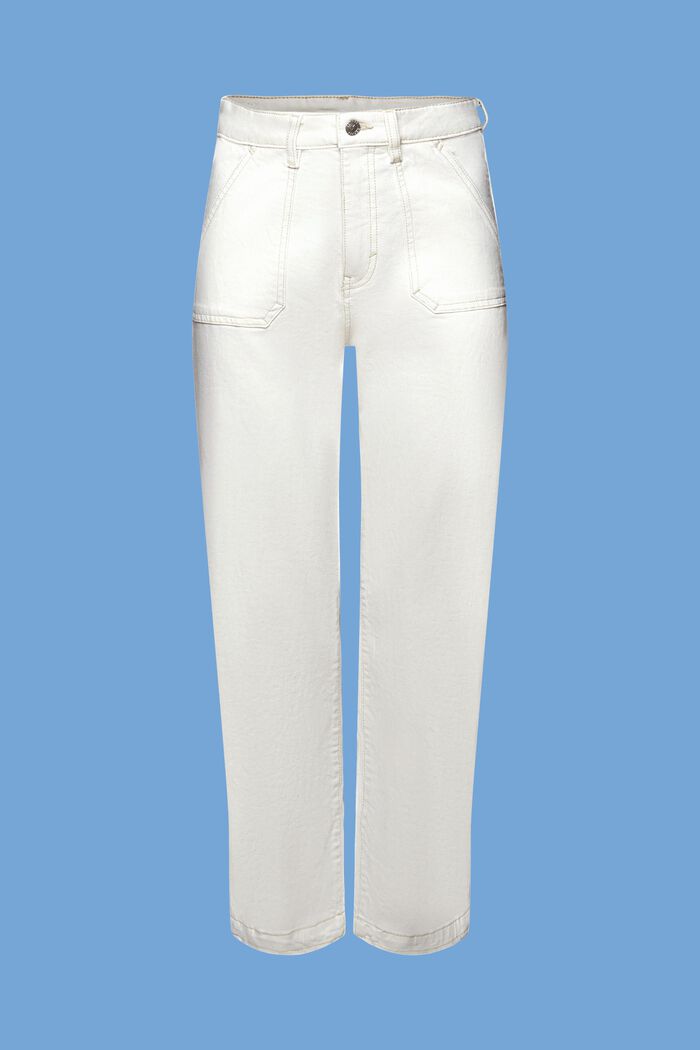Džíny s rovnými straight nohavicemi a vysokým pasem, OFF WHITE, detail image number 5