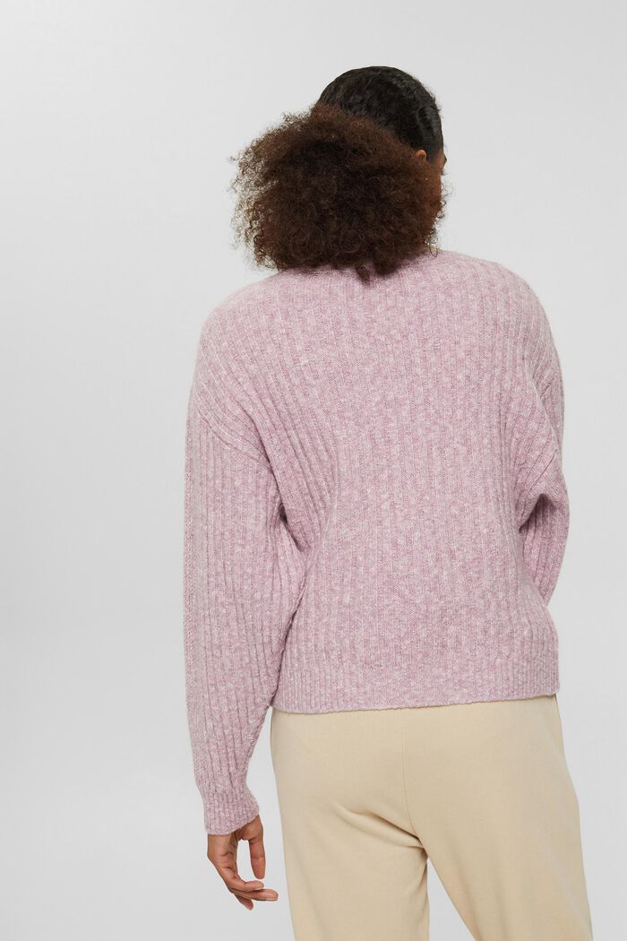 S vlnou: pulovr ze vzorované pleteniny, NEW MAUVE, detail image number 3