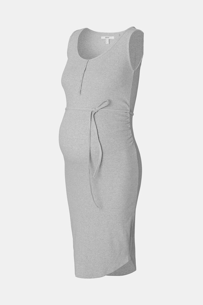 MATERNITY Šaty bez rukávů a s úpravou na kojení, LIGHT GREY MELANGE, detail image number 4