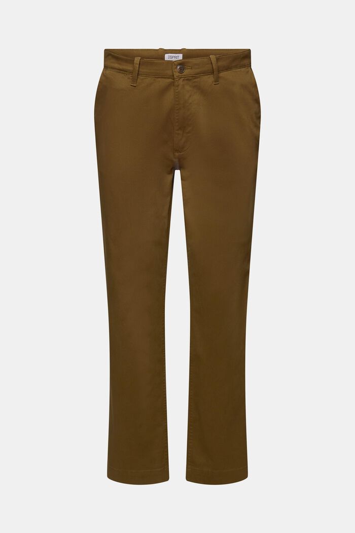 Bavlněné kalhoty chino s rovnými nohavicemi, KHAKI GREEN, detail image number 6