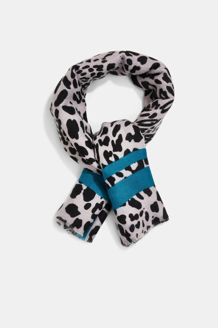 Z recyklovaného materiálu: šátek s levhartím vzorem, MEDIUM GREY, detail image number 0