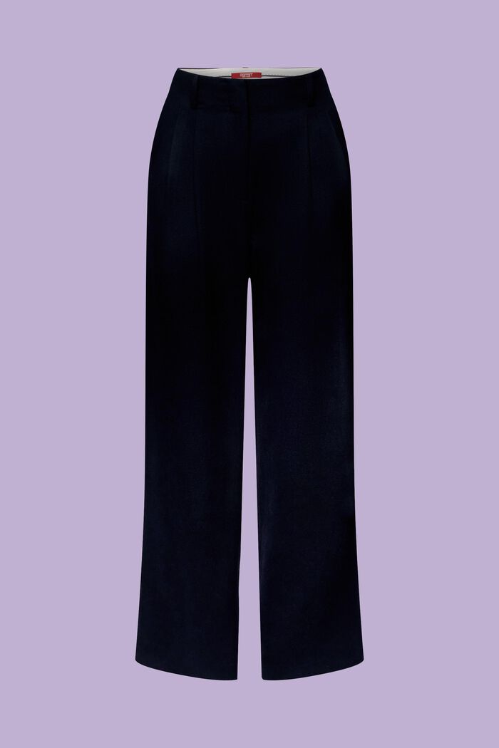 Kalhoty se širokými nohavicemi, vlněná směs, NAVY, detail image number 6
