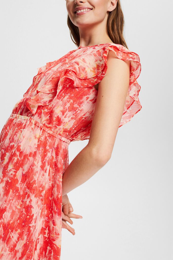 Z recyklovaného materiálu: šifonové šaty se třpytivým efektem, RED, detail image number 3