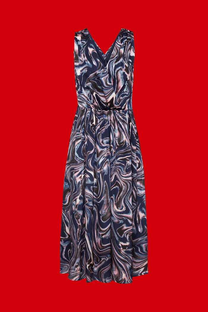 Midi šaty s potiskem po celé ploše, NAVY, detail image number 5