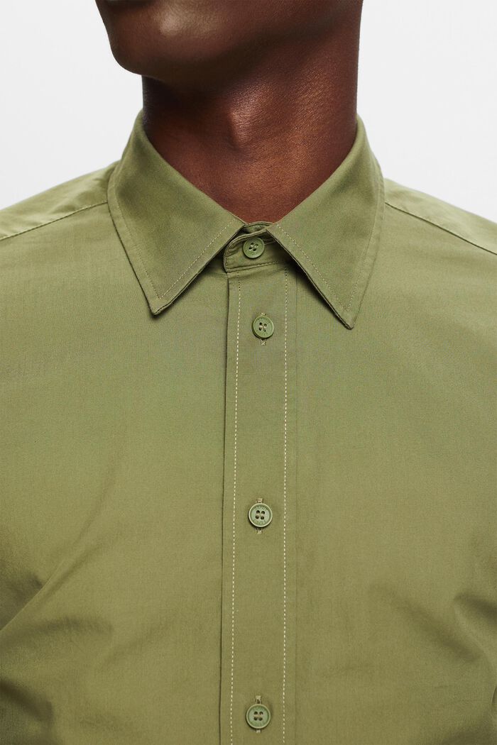 Košile s krátkým rukávem, z bavlněného popelínu, LIGHT KHAKI, detail image number 3