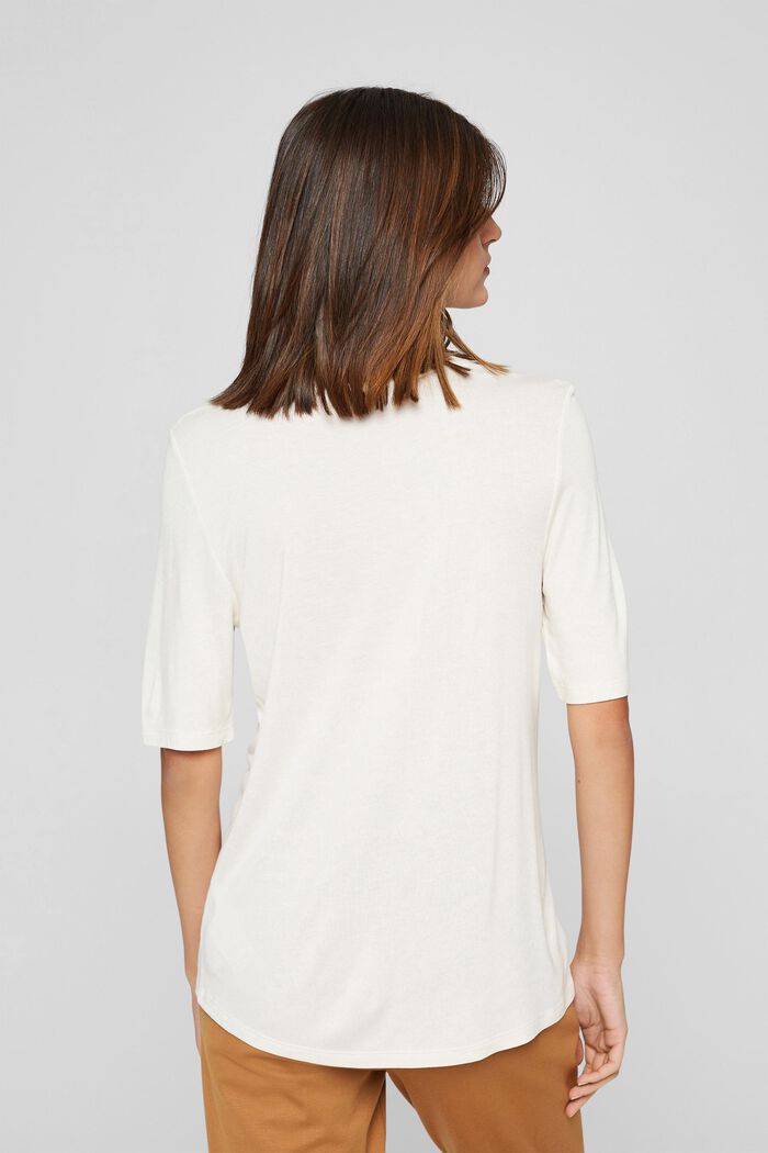 Žerzejové tričko z materiálu LENZING™ ECOVERO™, OFF WHITE, detail image number 3