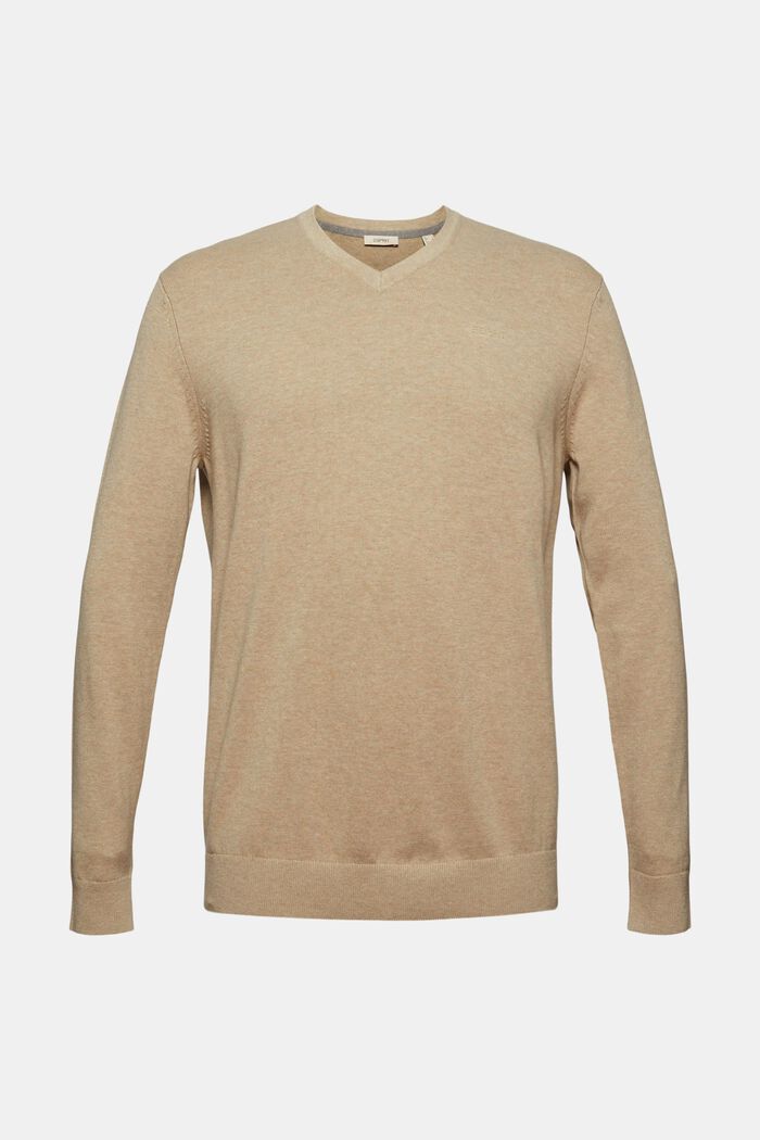Basic pulovr ze 100% bavlny pima, BEIGE, overview