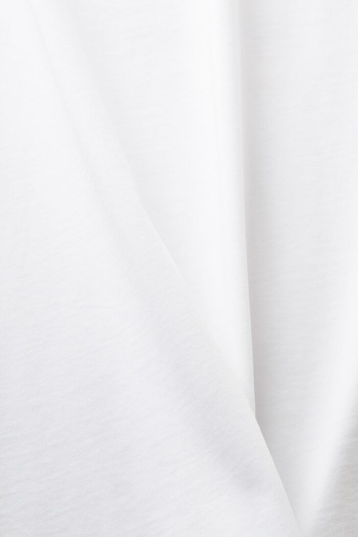Tričko z bavlněného žerzeje, s grafickým designem, WHITE, detail image number 4