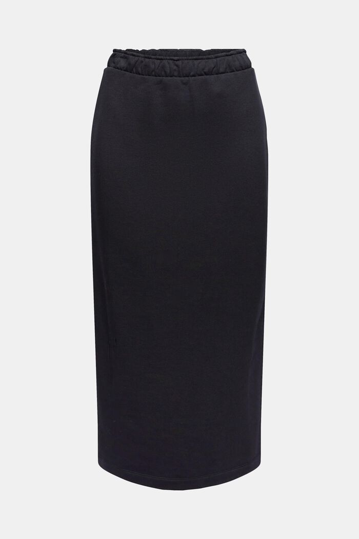 Midi sukně z teplákoviny, směs s bio bavlnou, BLACK, detail image number 6