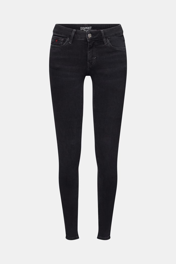Skinny džíny se střední výškou pasu, BLACK RINSE, detail image number 7