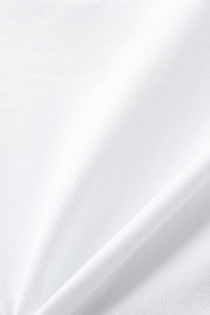 Tričko s kulatým výstřihem, žerzej z bavlny pima, WHITE, detail image number 5