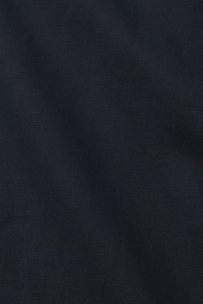 Kalhoty ze směsi bavlny a lnu, BLACK, detail image number 5