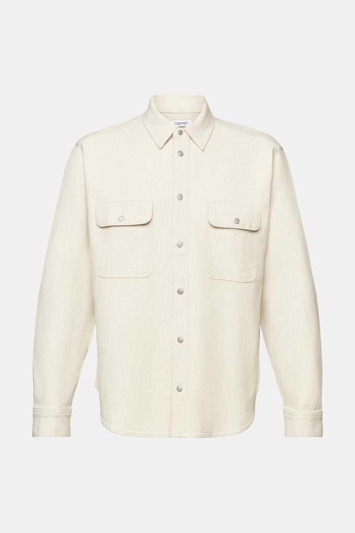 Košilová bunda s dlouhým rukávem, utility styl, OFF WHITE, detail image number 6