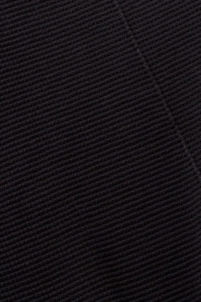 Texturovaný pulovr s kulatým výstřihem, bio bavlna, BLACK, detail image number 1