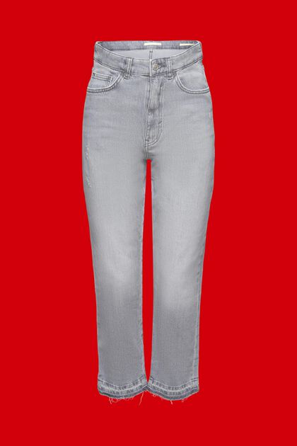 Zkrácené džíny s vysokým pasem a nezačištěným okrajem