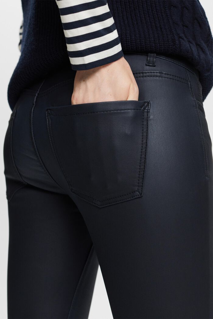 Povrstvené kalhoty se skinny střihem a středně vysokým pasem, NAVY, detail image number 4