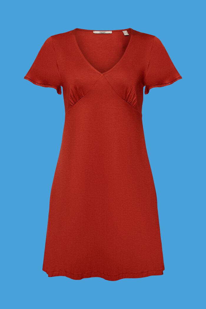Žerzejové šaty s rukávy do zvonu, TERRACOTTA, detail image number 6