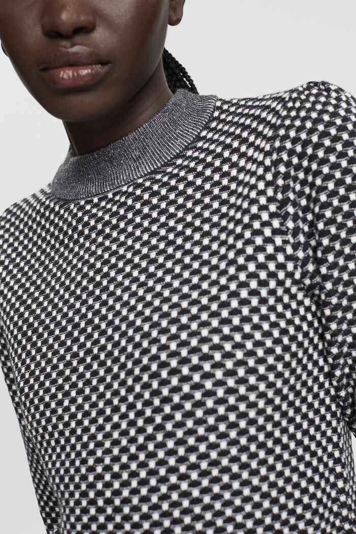 Dvoubarevný pletený pulovr, LENZING™ ECOVERO™, BLACK, detail image number 4