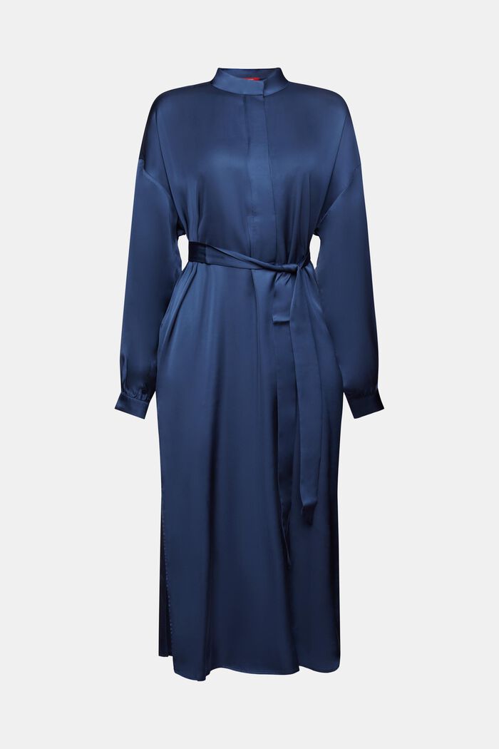 Saténové košilové šaty, GREY BLUE, detail image number 5