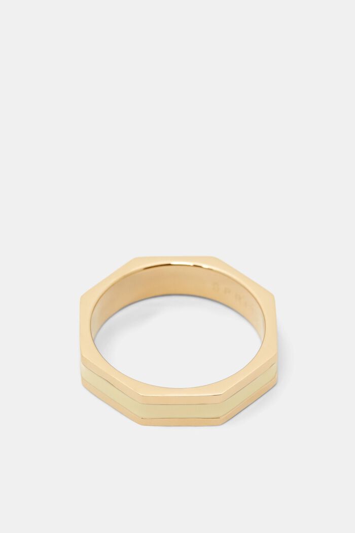 Hranatý prsten s barevnou nerezovou ocelí, GOLD, detail image number 0
