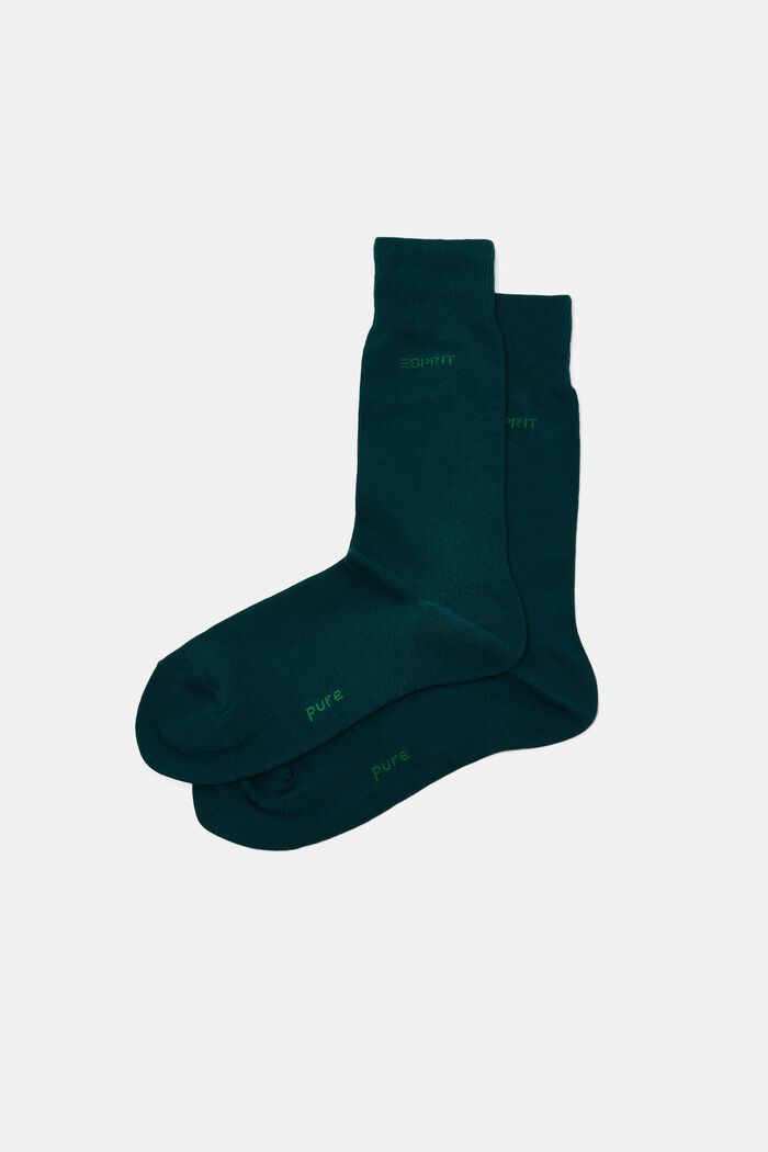 2 páry ponožek, bio bavlna, DARK PETROL, detail image number 0
