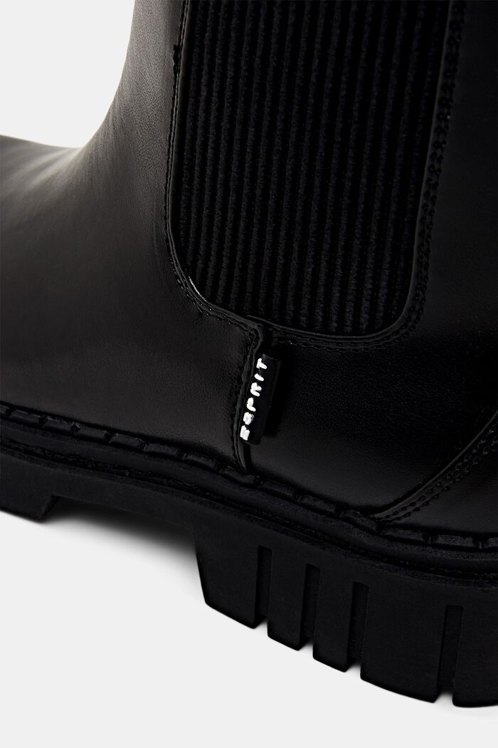 Široké kotníčkové boty z imitace kůže, BLACK, detail image number 2