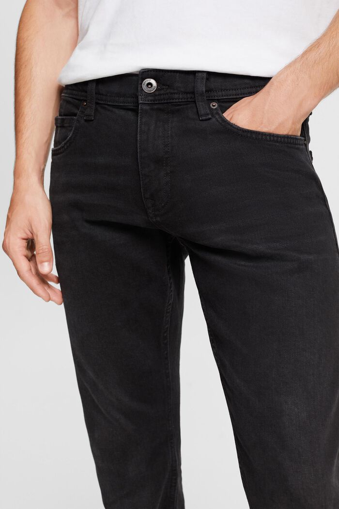 Strečové džíny s bio bavlnou, BLACK DARK WASHED, detail image number 3