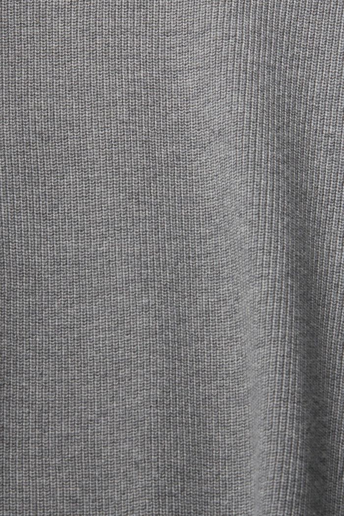 Žebrovaný svetr s vysokým přiléhavým límcem, MEDIUM GREY, detail image number 1