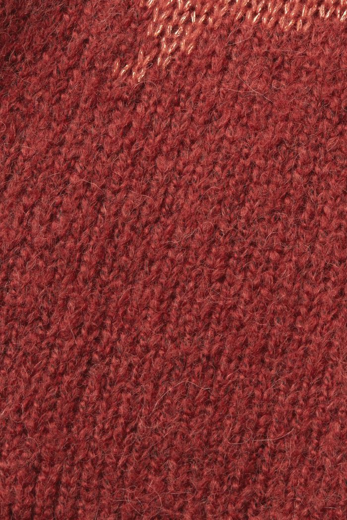 Pletený pulovr ze směsi s vlnou, TERRACOTTA, detail image number 6