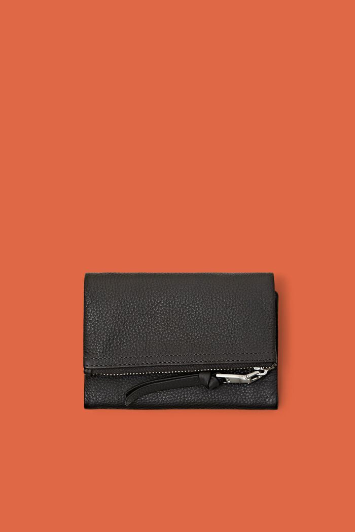 Skládací kožená peněženka, DARK GREY, detail image number 0