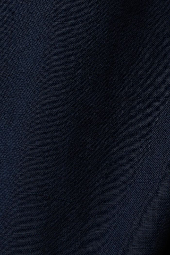 Propínací košile ze směsi bavlny a lnu, NAVY, detail image number 5