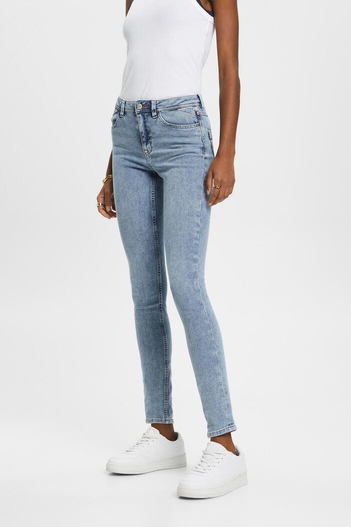 Skinny džíny s vysokým pasem, BLUE LIGHT WASHED, detail image number 0