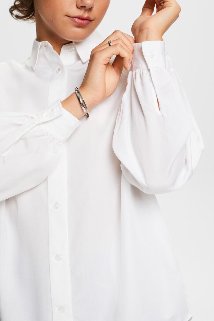 Košilová halenka oversize, WHITE, detail image number 2