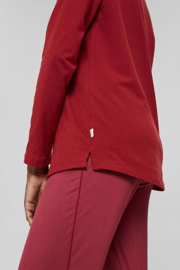 Pyžamový horní díl z bavlny, CHERRY RED, detail image number 3