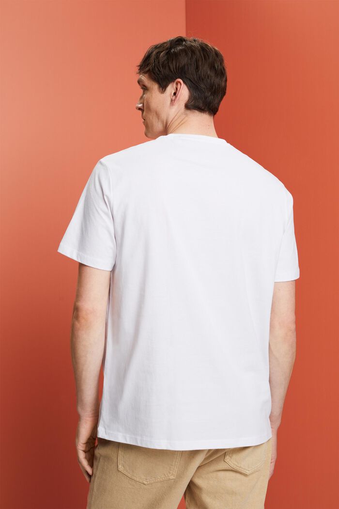 Žerzejové tričko s potiskem na hrudi, 100% bavlna, WHITE, detail image number 3